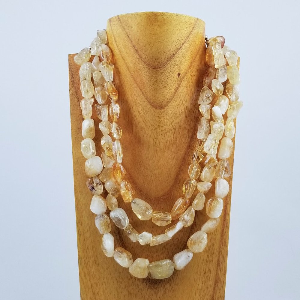 Golden Citrine Multi-Strand Necklace